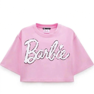 ザラ(ZARA)の【新品】ZARA Barbie クロップドTシャツ(Tシャツ(半袖/袖なし))