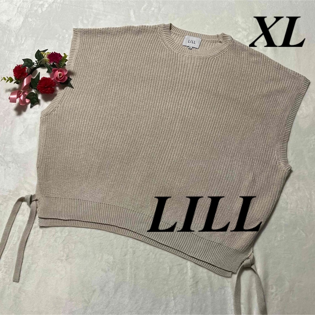 リル　LILL ♡サイドレース畦編みニットベスト　XL 即発送 大特価セール中 メンズのトップス(ベスト)の商品写真