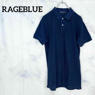 RAGEBLUE - ★レイジブルーRAGEBLUE 半袖ポロシャツ　ネイビー　紺　無地　M