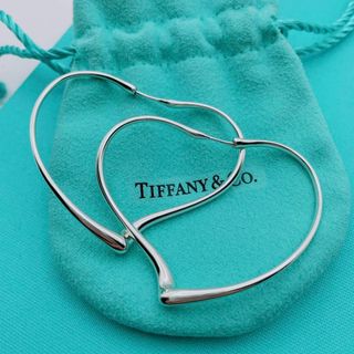 ティファニー(Tiffany & Co.)の【極美品】ティファニー　 フープ　ピアス　オープンハート　シルバー925(ピアス)