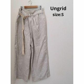 Ungrid - Ungrid リネン混 ベルト デザインパンツ レディース S 生成り 春夏