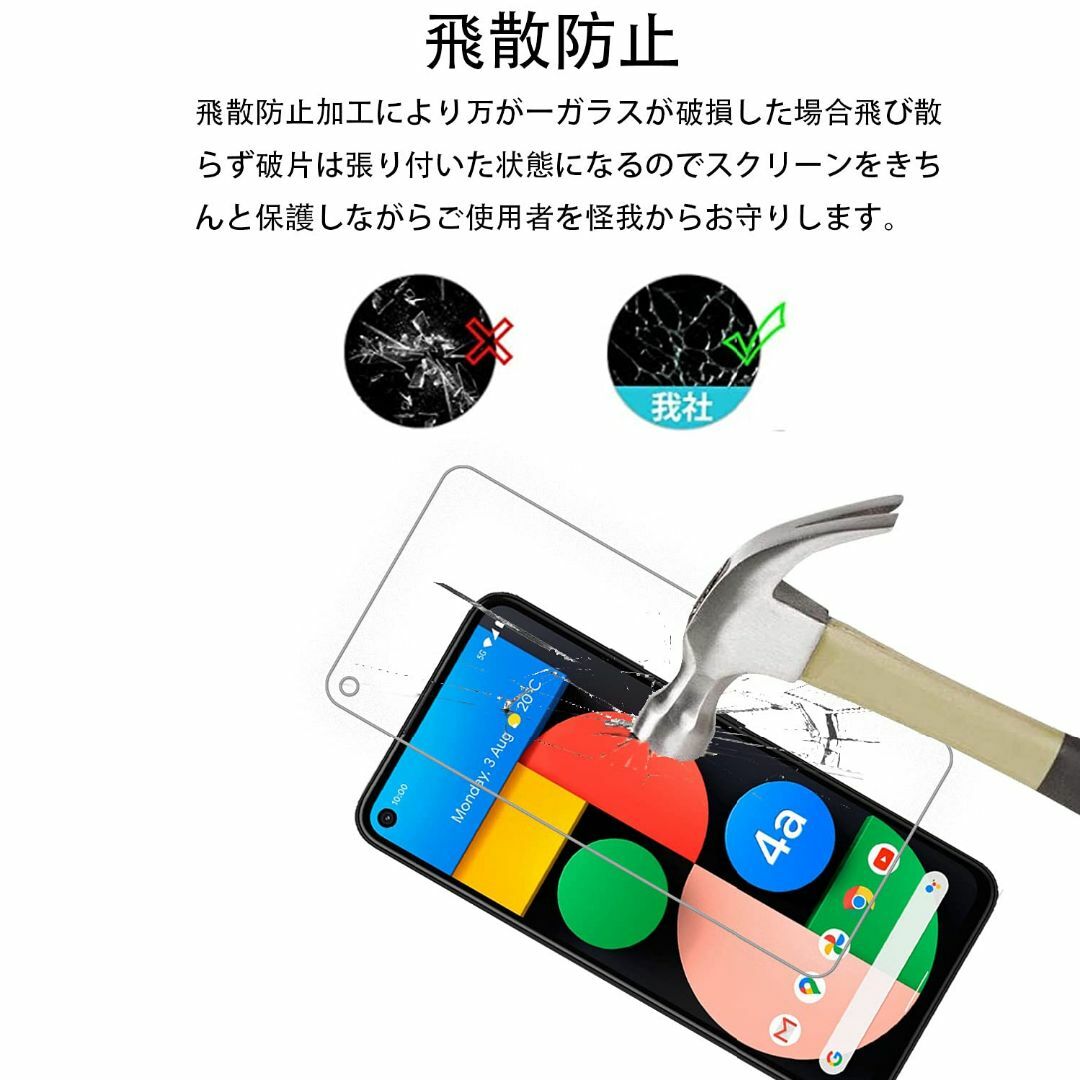 【在庫処分】【2+2枚】日本素材製 強化ガラス Google Pixel 4a  スマホ/家電/カメラのスマホアクセサリー(その他)の商品写真