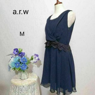 a.r.w 極上美品　ドレス　ワンピース　紺色系　Мサイズ(ミディアムドレス)