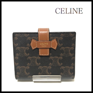 celine - 【美品】CELINE セリーヌ　トリオンフ　スモールストラップ　二つ折り財布