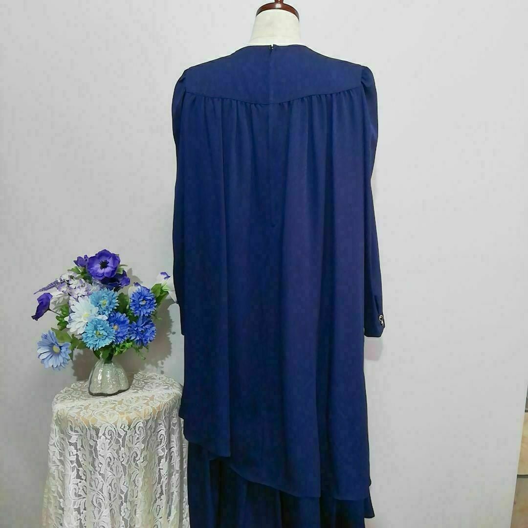 Rudolf 極上美品　ドレス　ワンピース　パーティー　Мサイズ　紺色系 レディースのフォーマル/ドレス(ロングドレス)の商品写真
