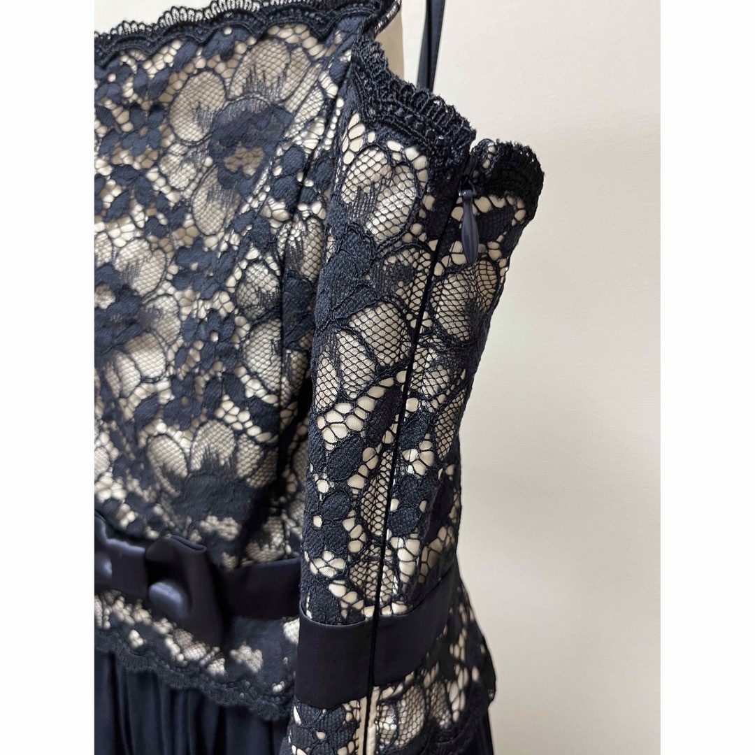 パーティードレス　ネイビー レディースのフォーマル/ドレス(ミディアムドレス)の商品写真