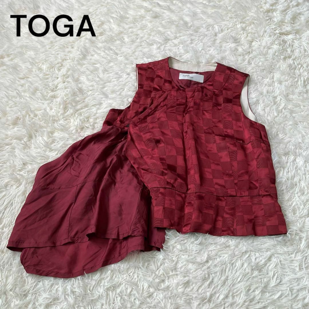 TOGA(トーガ)のTOGA トーガ　ベスト　チェック　変形　アチーブ レディースのトップス(ベスト/ジレ)の商品写真