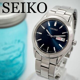 セイコー(SEIKO)の381 SEIKO メンズ腕時計 箱付き デイデイト付き シルバー ネイビー(腕時計(アナログ))