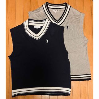 ユーエスポロアッスン(U.S. POLO ASSN.)のU.S. POLO ASSN 2枚セット ワンポイント刺繍チルデンニットベストG(ベスト/ジレ)