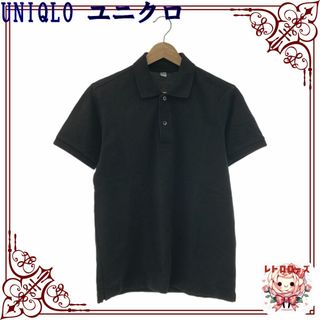 ユニクロ(UNIQLO)のUNIQLO ユニクロ トップス ポロシャツ 半袖 レディース ブラック S(ポロシャツ)