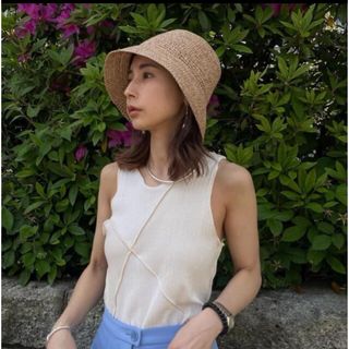 アメリヴィンテージ(Ameri VINTAGE)のAmeri VINTAGE MEDI RAFFIA LADY HAT ベージュ (麦わら帽子/ストローハット)