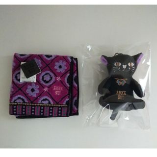 アナスイ(ANNA SUI)のANNA SUI　タオルハンカチ　＆　ネコのチャーム(ハンカチ)