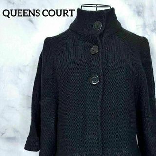 QUEENS COURT - 【美品】クイーンズコート　ポンチョ　ケープ　ドルマンスリーブ　黒