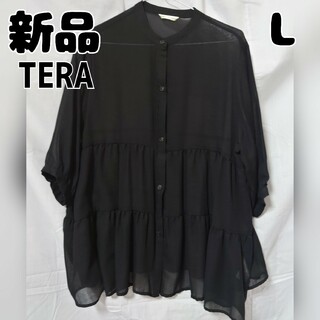 しまむら - 新品 未使用 しまむら TERA シアーシャツ プルオーバー 長袖 ブラック L