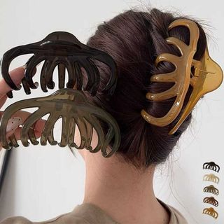 ヘアクリップ 大きめ アクリル バンスクリップ ビッククリップ ヘアアクセサリー(バレッタ/ヘアクリップ)