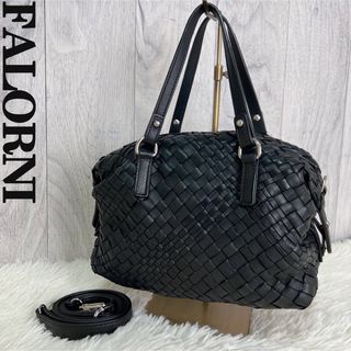 ファロルニ(FALORNI)の人気♡美品♡ファロルニ イントレチャート レザー 2way ミニボストン バッグ(ショルダーバッグ)