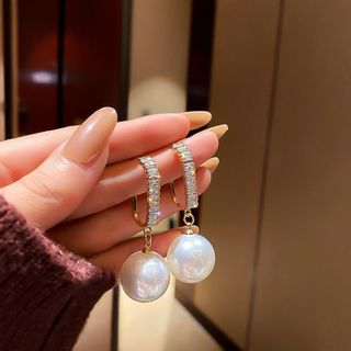 レディース ピアス アクセサリー　パール　きらきら　ゴールド　おおぶり(ピアス)