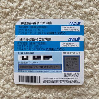 エーエヌエー(ゼンニッポンクウユ)(ANA(全日本空輸))の【匿名配送】ANA 株主優待　2枚(航空券)