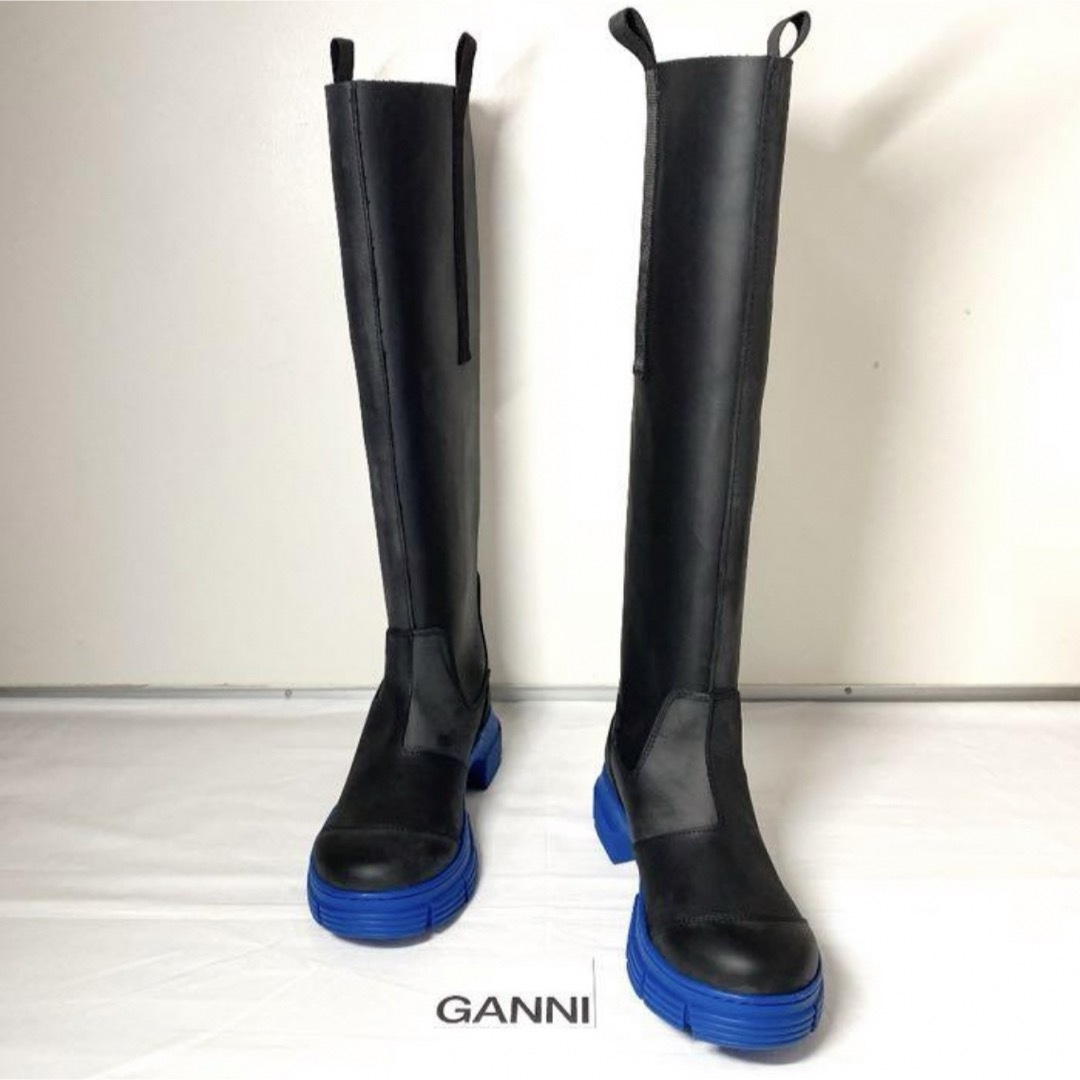 GANNI ガニー　ラバーロングブーツ　長靴 レインブーツ　24cm レディースの靴/シューズ(ブーツ)の商品写真