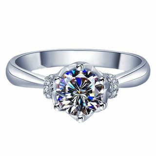 レディース リング 指輪 3ct ジルコニア CZダイヤモンド 女性 大粒 六本(その他)