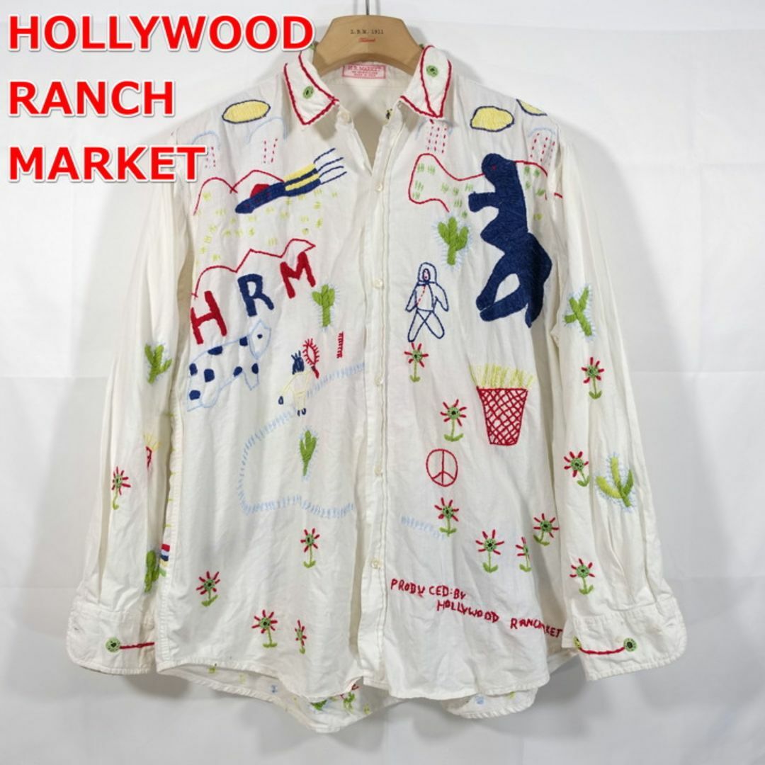 HOLLYWOOD RANCH MARKET(ハリウッドランチマーケット)の【古着】ハリウッドランチマーケット　アイボリー刺繍シャツ　ハリラン　HRM メンズのトップス(シャツ)の商品写真