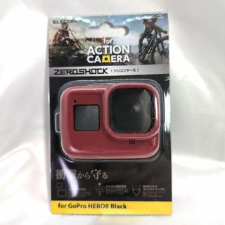 ゴープロ シリコンケース 赤 ストラップ付 GoPro HERO8Black(その他)