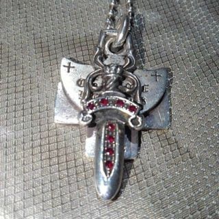 クロムハーツ(Chrome Hearts)の極希少 クロムハーツ スリートリンケッツ ルビー ネックレス純正 ボールチェーン(ネックレス)