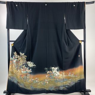 黒留袖 身丈160.5cm 裄丈67.5cm 正絹 優品 【中古】(着物)