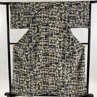 小紋 身丈159cm 裄丈64cm 正絹 秀品 【中古】(着物)