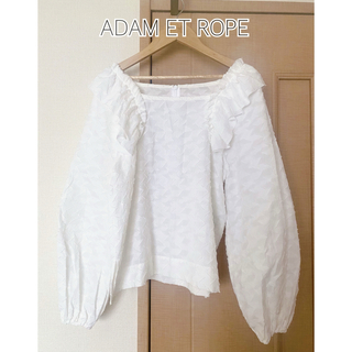 Adam et Rope' - アダムエロペ パフスリーブトップス 白 ブラウス 美品 未使用