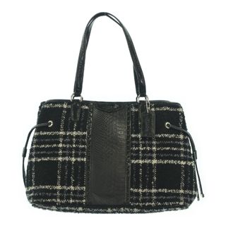 コーチ(COACH)のCOACH コーチ トートバッグ - 黒x白(チェック) 【古着】【中古】(トートバッグ)