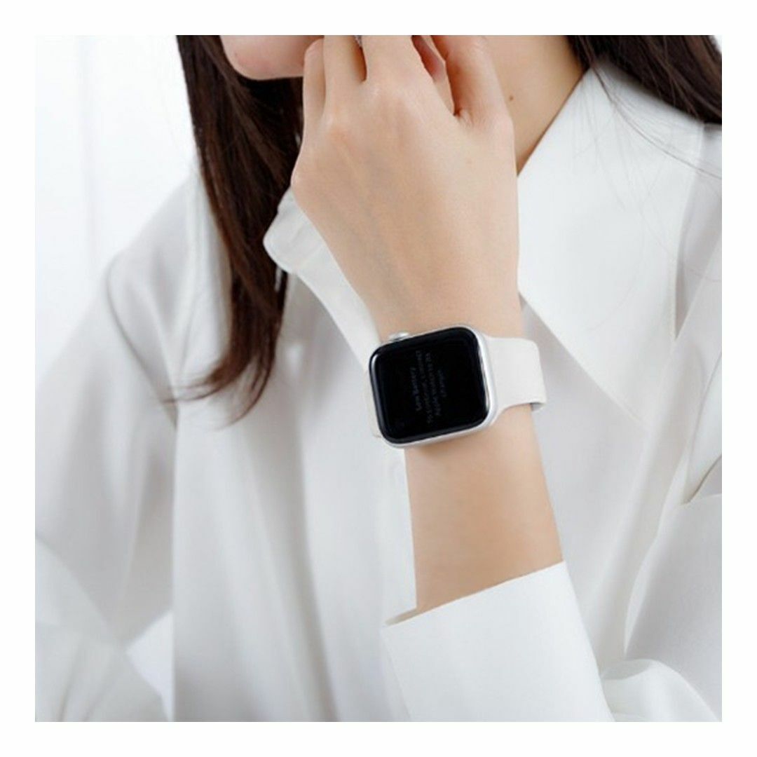 Apple Watch スポーツバンド シリコンバンド ホワイト 44mm対応 メンズの時計(ラバーベルト)の商品写真