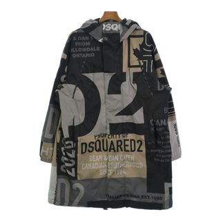 DSQUARED ディースクエアード コート S 黒xグレーxベージュ等(総柄) 【古着】【中古】(その他)