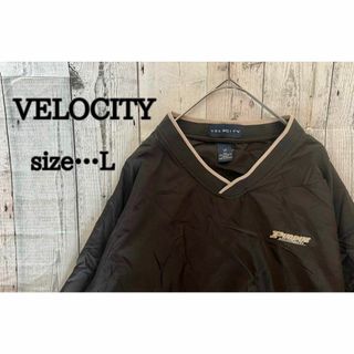 VELOCITY お洒落ピステ♪ Vネック　ブラック　L ナイロン　ウェア(ナイロンジャケット)