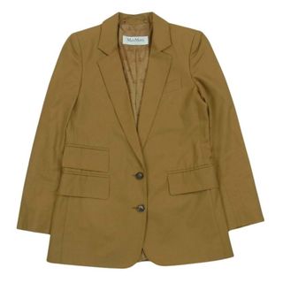 マックスマーラ(Max Mara)のMAX MARA マックスマーラ 104133086 SFILATA イタリア製 裏地ロゴ総柄 2B テーラード ジャケット ブラウン系 36【中古】(テーラードジャケット)