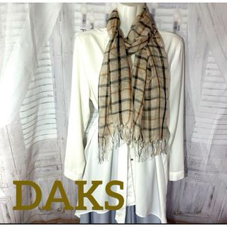 ダックス(DAKS)のダックス　DAKS チェック柄　シフォン　大判ストール　シルクストール(ストール/パシュミナ)