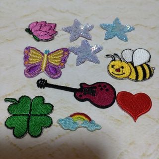 刺繍ワッペン色々10個セット(各種パーツ)