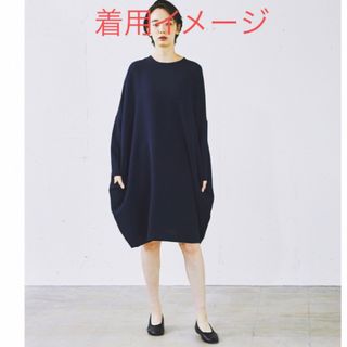 ミズイロインド(mizuiro ind)の美品　mizuiroindコクーンワンピース(ひざ丈ワンピース)