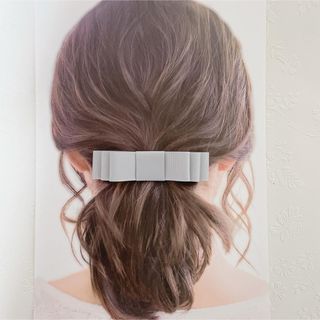 送料無料【シンプルリボンバレッタ】ヘアアクセ　可愛い　上品　高見え(バレッタ/ヘアクリップ)