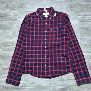 アバクロンビーアンドフィッチ(Abercrombie&Fitch)の美品 アバクロンビーアンドフィッチ アバクロ チェックシャツ S ロゴ(Tシャツ/カットソー(七分/長袖))