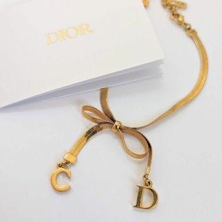 クリスチャンディオール(Christian Dior)の美品✨ディオール ブレスレット 金 リボン ゴールド CD 【希少品】(ブレスレット/バングル)