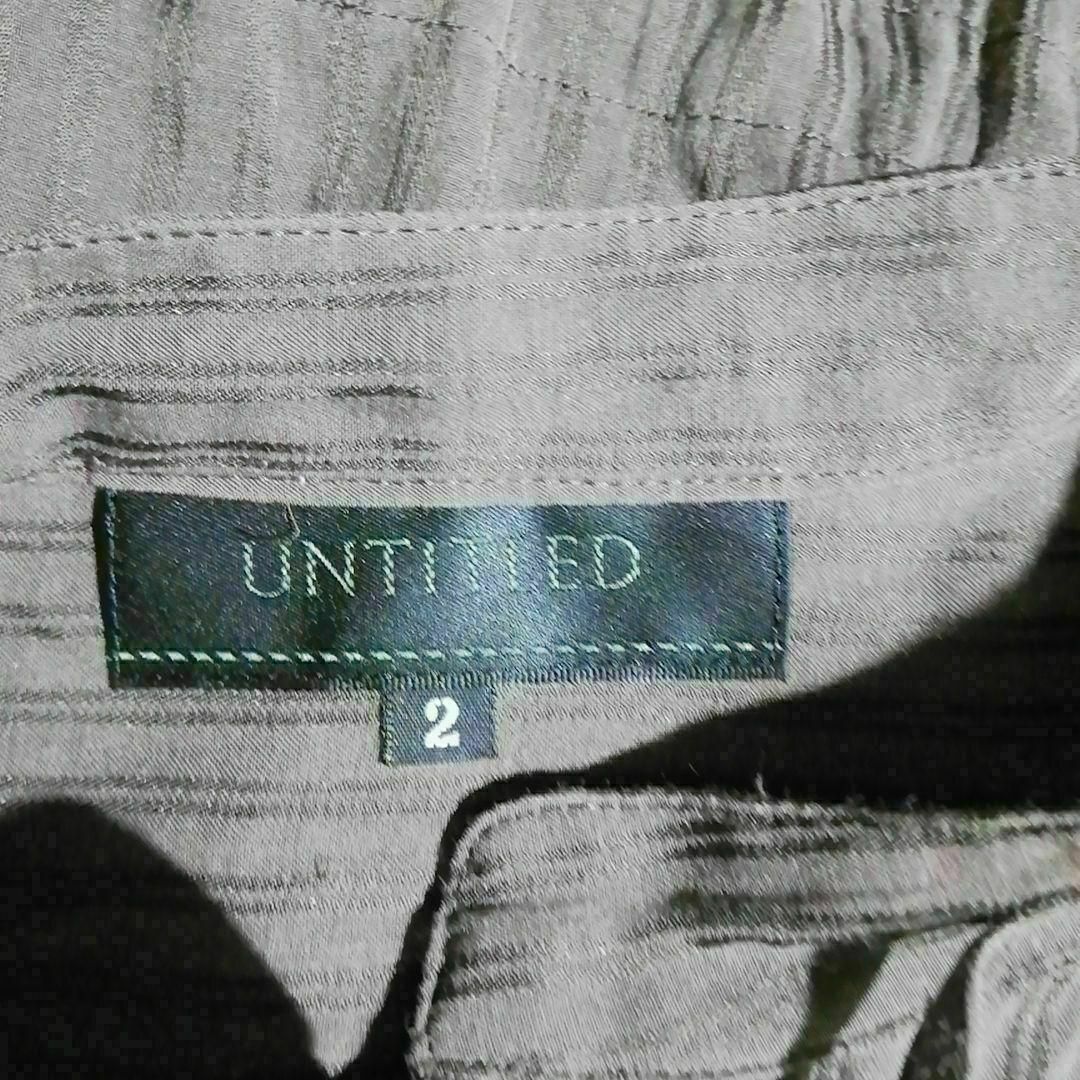 UNTITLED(アンタイトル)のUNTITLED　極上美品　半袖シャツ　Mサイズ　ブラウン色系　薄手 レディースのトップス(シャツ/ブラウス(半袖/袖なし))の商品写真