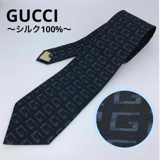 グッチ(Gucci)のB225.美品⚫︎GUCCI【ネクタイ】シルク100% Gロゴ 総柄 イタリア製(ネクタイ)