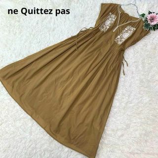 ヌキテパ(ne Quittez pas)のB228.ヌキテパ【ロングワンピース】：Free 刺繍 ノースリーブ ペチコート(ロングワンピース/マキシワンピース)