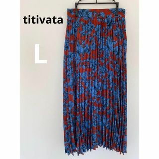 【titivata】ティティベイト プリーツ スカート 花柄 L レトロ 古着