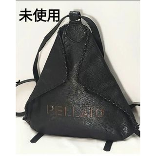 未使用　PELLAIO　ペライオ　リュック　レディース　バッグ　本革　カーフ　黒(リュック/バックパック)