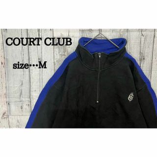 人気♪ハーフジップ　Ｍ　カレッジスウェット　COURT CLUB 裏起毛(スウェット)