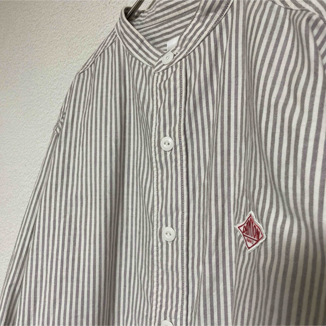 DANTON(ダントン)のDANTON バンドカラーシャツ ダントン 長袖 ストライプ 40 レディースのトップス(シャツ/ブラウス(長袖/七分))の商品写真
