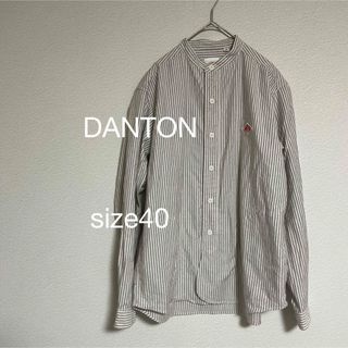 ダントン(DANTON)のDANTON バンドカラーシャツ ダントン 長袖 ストライプ 40(シャツ/ブラウス(長袖/七分))