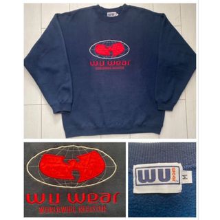 ラップミュージシャン(RAP MUSICIAN)の美品 90s WU WEAR TANG ウーウェア ウータン スウェット 紺 L(スウェット)